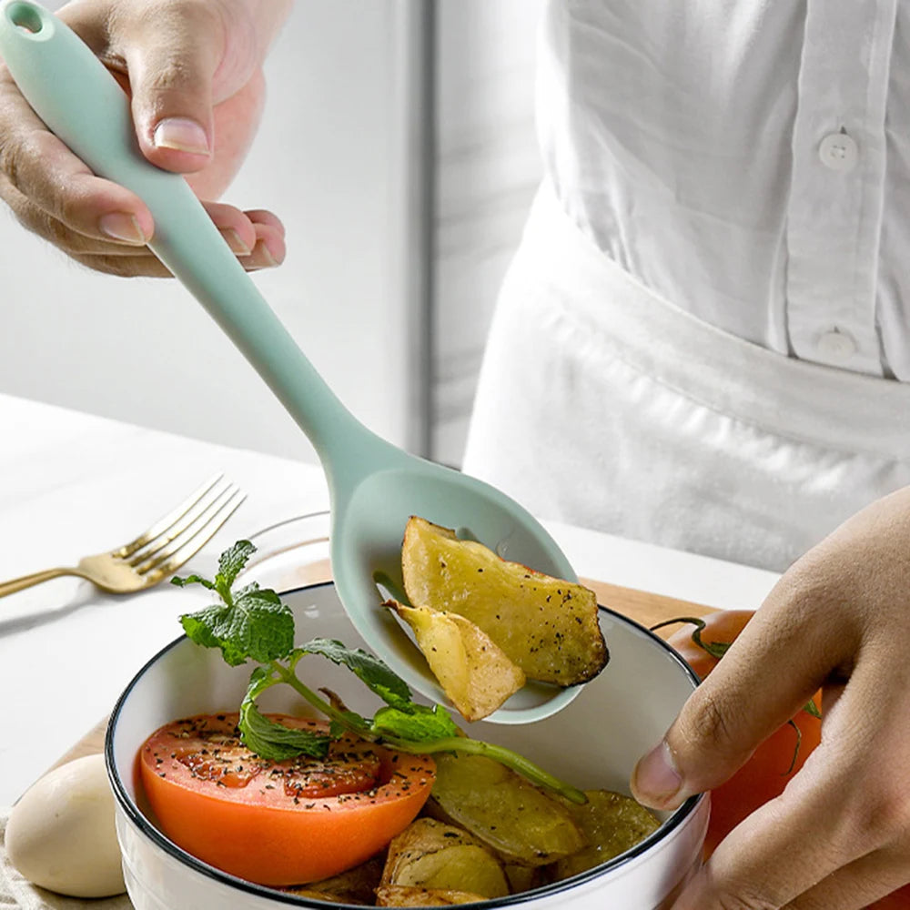 12-Piece Heat-Resistant Silicone  Kitchen Utensils Set with Storage Holder – Available in Black, Green & Pink