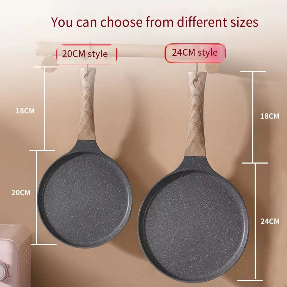 Nonstick Crepe Pan 6 8 10 Inch Flat Pan With Stay Cool Handle For Induction And Gas Stoves