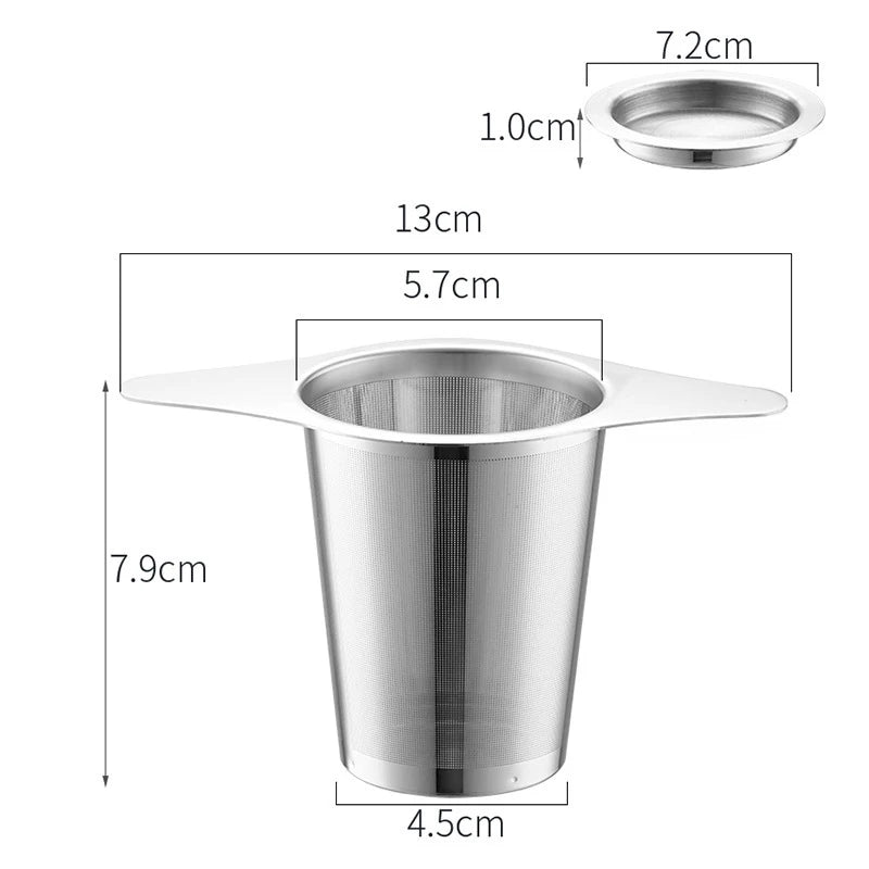 Large Stainless Steel Tea Infuser with Double Handles – Fine Mesh Loose Leaf Tea Strainer & Steeper – Great for Mugs, Cups & Teapots – Available With or Without Lid
