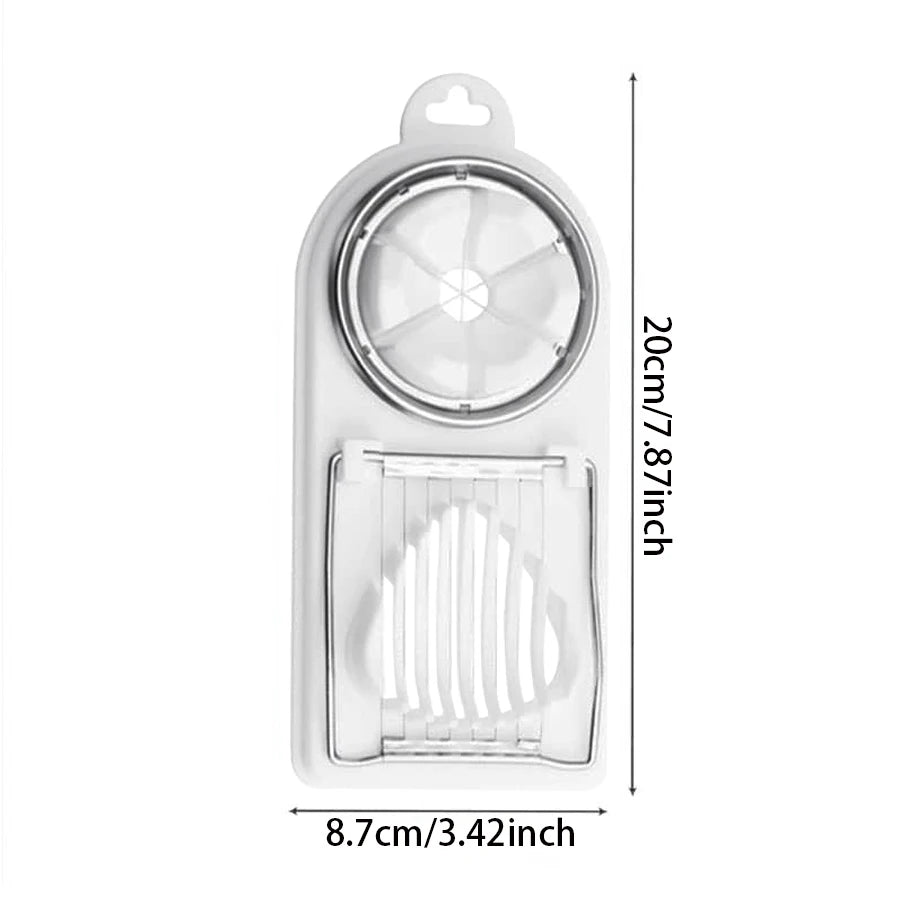 2-in-1 Egg Slicer & Wedger – Stainless Steel Wire Egg Cutter with Hanging Hole – Best for Salads, Sandwiches & Garnishes – Available in Red & White Colours