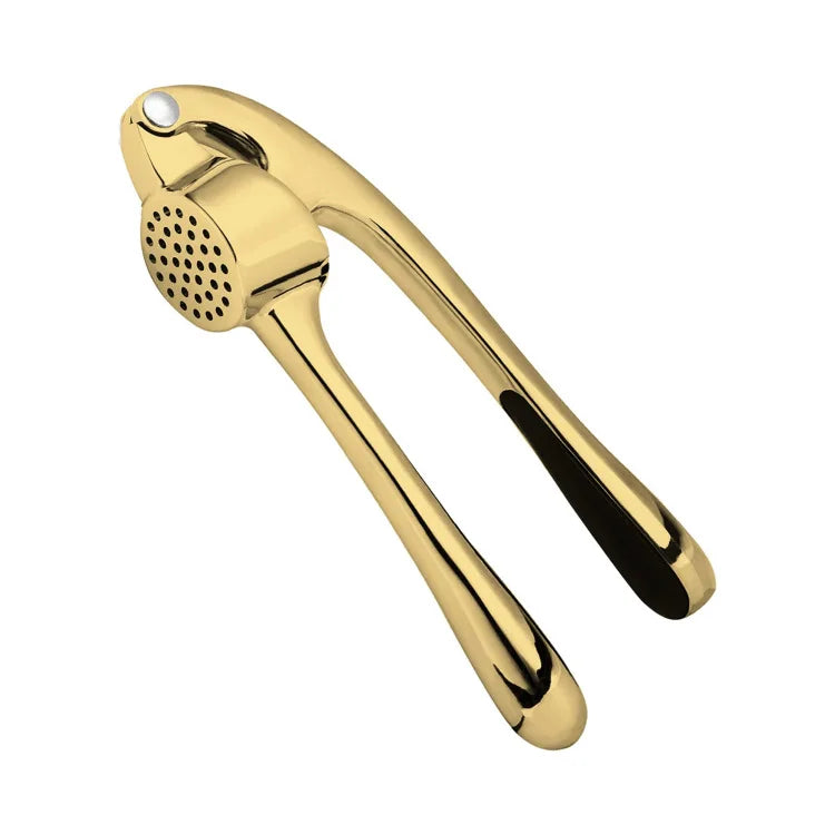 Zinc Alloy & Stainless Steel Garlic Press – Easy Squeeze Garlic Mincer & Crusher – Ideal for Fresh Garlic in Everyday Cooking – Available in Silver, Black & Gold Colours