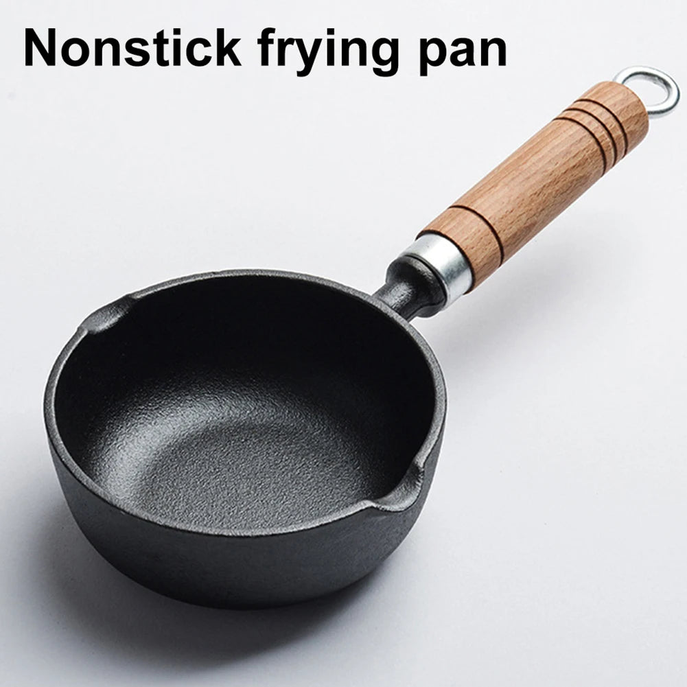 Mini Cast Iron Egg Pan with Pour Spout – Small Non-Stick Milk Pan & Butter Melting Pot – Great for Eggs, Sauces & Baby Food – Available in 11cm & 13cm