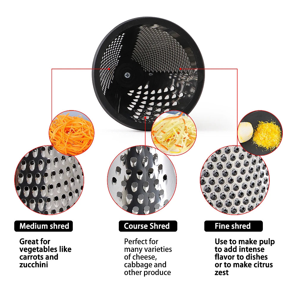 Modern Cone-Shaped Stainless Steel Grater & Zester with Wooden Handle – Conical Design with Non-Slip Rubber Base for Stability & Control – Available in 6-inch, 8-inch, 9-inch & 10-inch Sizes