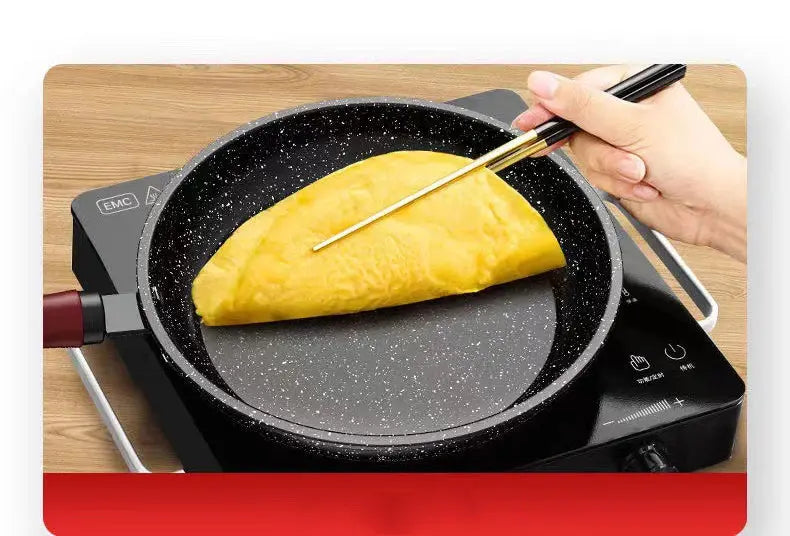 Maifan Stone Coating Non-Stick Frying Pan – Breakfast Skillet for Pancakes, Steaks, Searing, Frying Eggs & Omelettes – Available in 24cm, 26cm, 28cm & 30cm (No Lid) and 24cm, 26cm, 28cm (With Lid) Options
