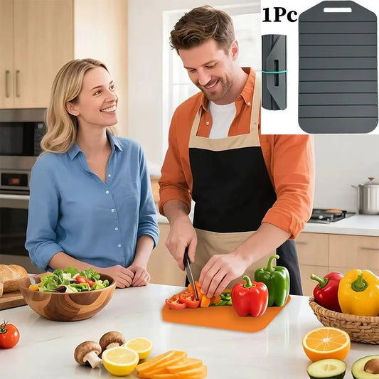 Foldable Silicone Chopping Board – Collapsible Cutting Mat with Pour Sides for Kitchen, Camping & Caravans – Available in Medium & Large (30.5cm)