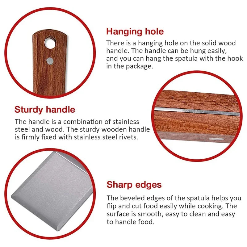 Stainless Steel Grill Spatula with Cutting Edge