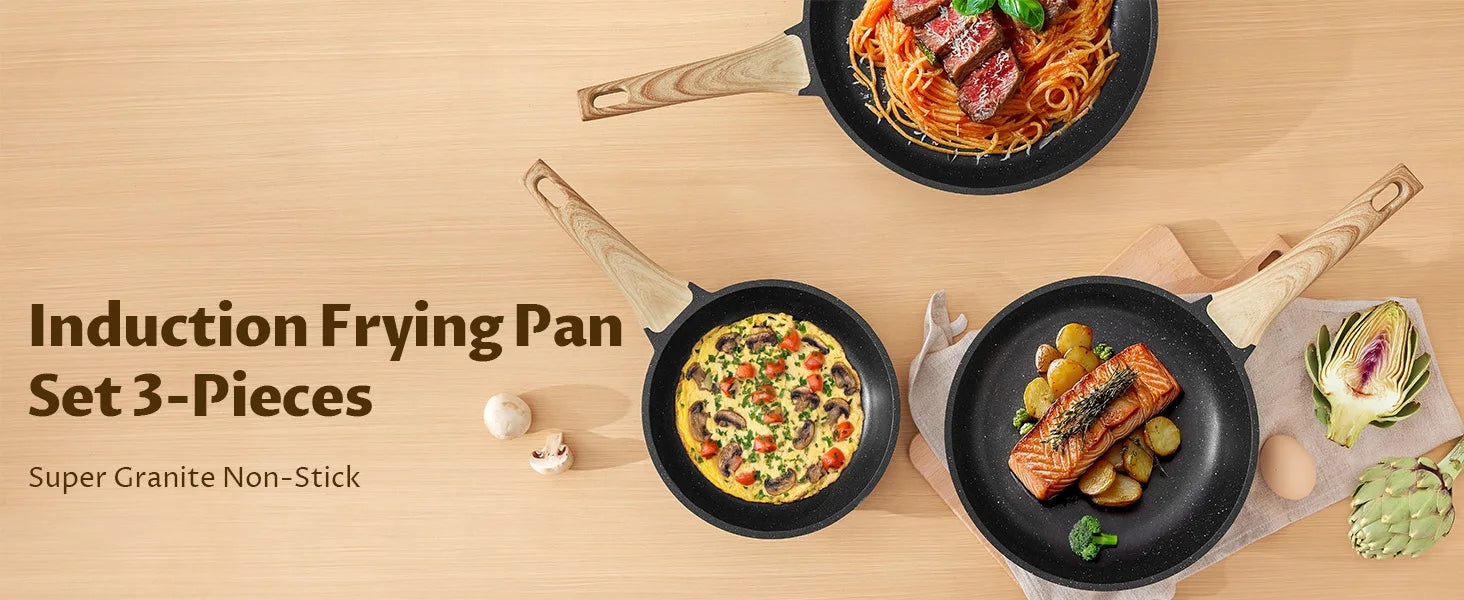 Non-Stick Frying Pan Set — 3 Piece
