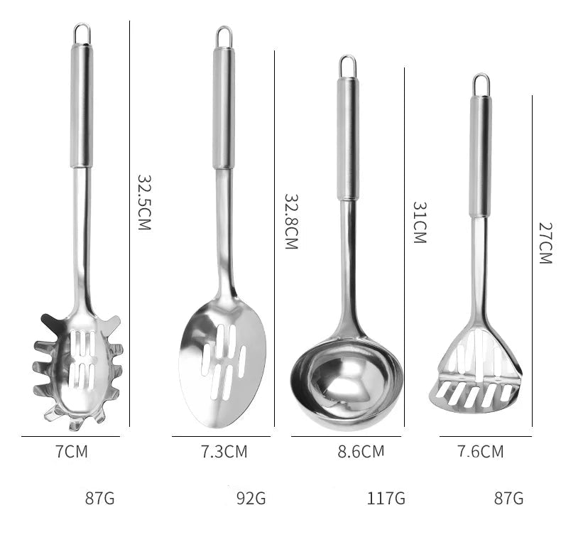 11-Piece Stainless Steel Kitchen Utensils Set – Durable & Heat-Resistant for Daily Cooking