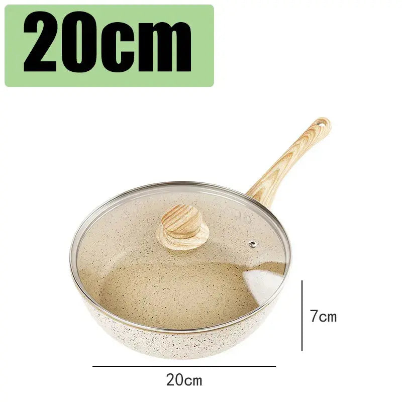 Non-Stick Deep Pan with Ergonomic anti-slip Handle – Maifan Stone Ceramic Thick-Bottom Skillet /Pan Ideal for Eggs, Pancakes, Omelettes, Sautéing, Sauces, Searing, Stir-Fry &One-Pan Meals