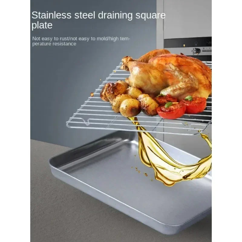 Stainless Steel Baking Tray with Wire Rack