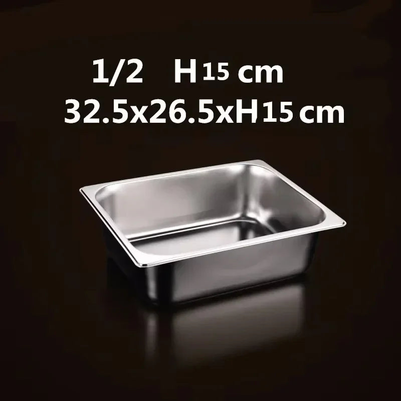 304 Stainless Steel Gastronorm Food Pan – GN Chafing & Buffet Container, Available in 1/9, 1/6, 1/4, 1/3 & 1/2 Sizes with Multiple Depths & Matching Lids