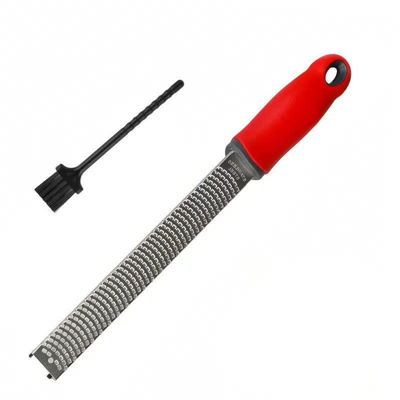 Stainless Steel Lemon Zester & Cheese Grater – Handheld Citrus Zester for Garlic, Ginger & Chocolate – Best for Zesting & Fine Grating – Available in Black, Red & Yellow Colours