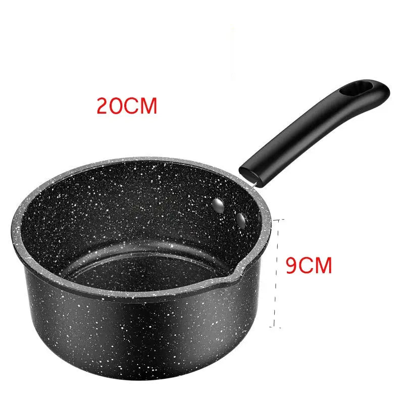 Non-Stick Granite Maifan Stone Coating Saucepan – Ideal for Heating Milk, Boiling, Simmering & Preparing Sauces, Soups & Small Daily Meals – PFOA-Free Durable Milk Pot with Granite Finish 20CM