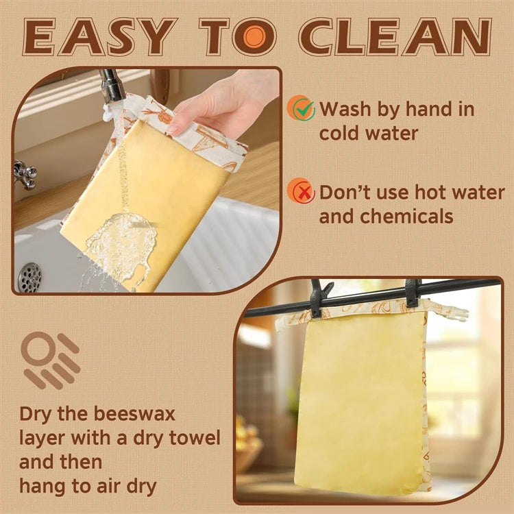 Reusable Beeswax Sourdough Bread Bag – Large Cotton & Linen Bread Storage Bag – Best for Homemade Sourdough & Loaves