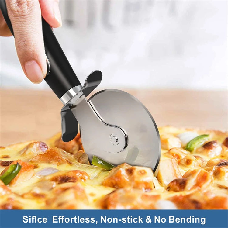 Stainless Steel Pizza Wheel Cutter & Server Set