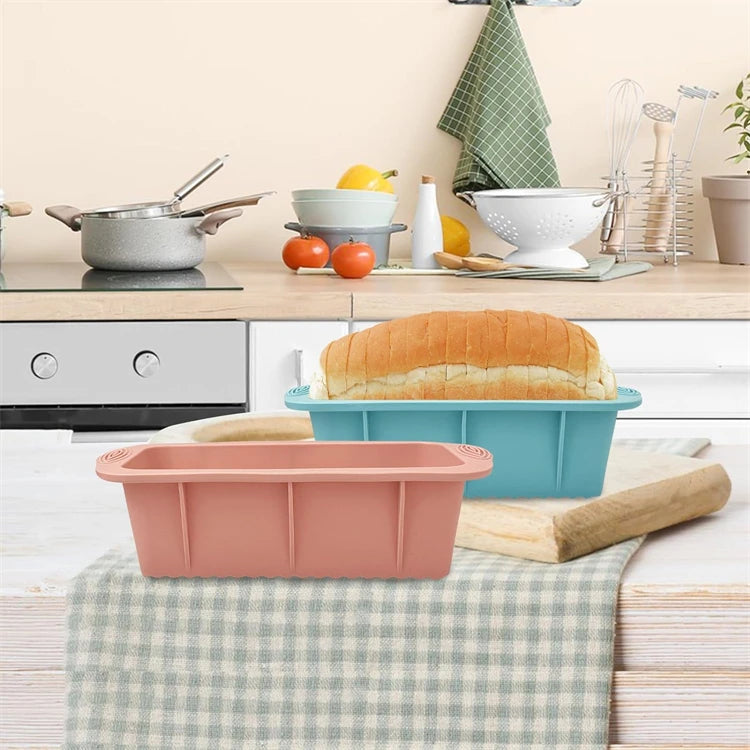 Non-Stick Silicone Loaf Pan – Easy Release Bread Mould & Baking Tin – Perfect for Bread, Meatloaf, Banana Bread & Cakes – Available in Grey, Pink & Blue Colours