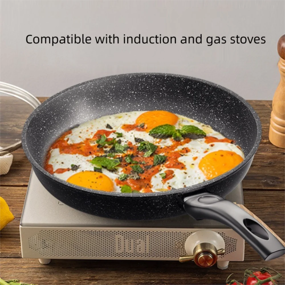 Maifan Stone Non-Stick Frying Pan with Glass Lid – Multi-Purpose  Skillet for Steaks, Eggs, Pancakes & Daily Cooking – Durable Even-Heat Cookware Available in 22cm, 24cm, 26cm & 28cm Sizes (With Lid or No Lid Options