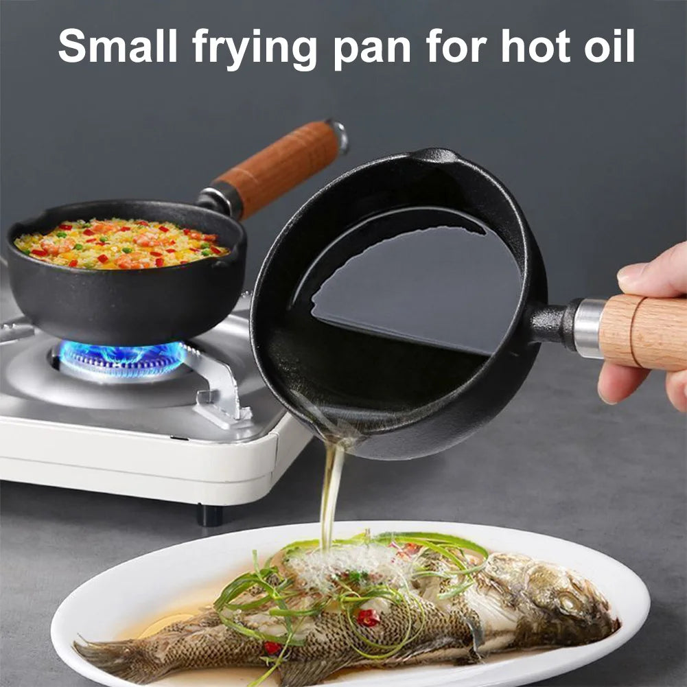 Mini Cast Iron Egg Pan with Pour Spout – Small Non-Stick Milk Pan & Butter Melting Pot – Great for Eggs, Sauces & Baby Food – Available in 11cm & 13cm
