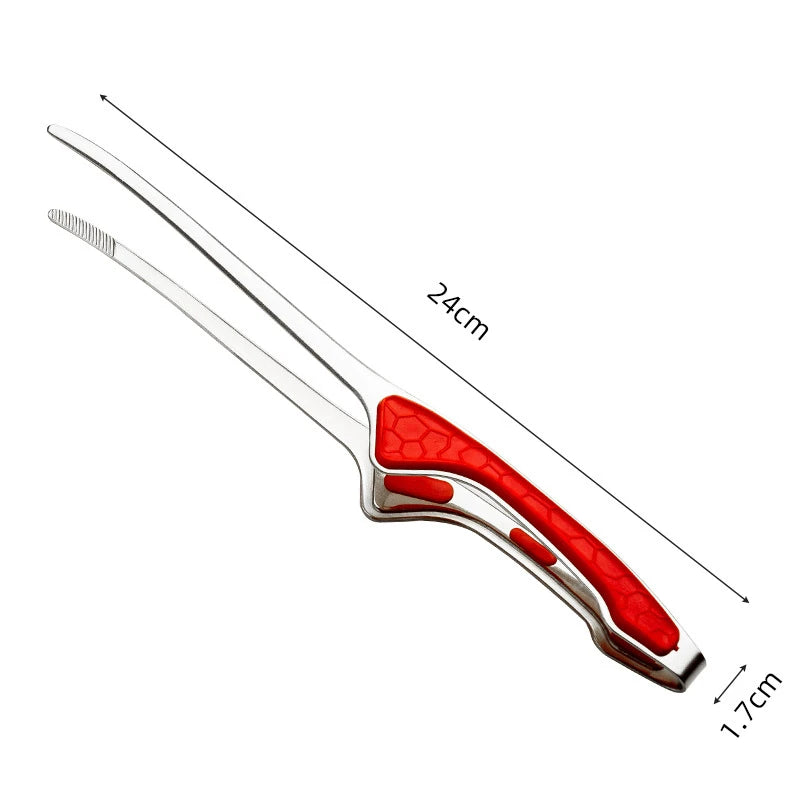 Stainless Steel Self-Standing Grill Tongs – Non-Slip Korean & Japanese Style BBQ Tongs – Perfect for Grilling, Turning Meat & Serving