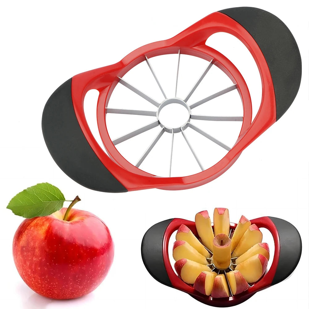 12 Blade Stainless Steel Apple Slicer & Corer – Sharp Apple & Mango Divider – Great for Thin Apple Wedges, Snacks & Lunch Boxes