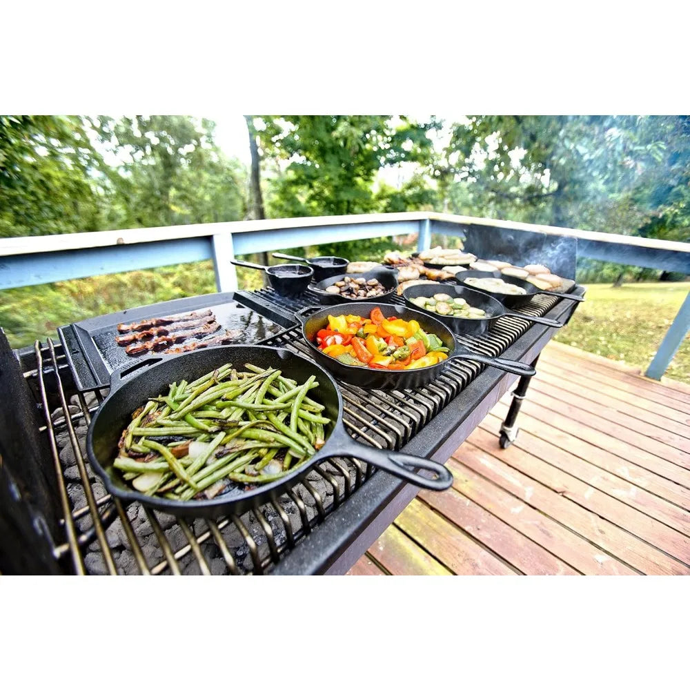 Pre-Seasoned Cast Iron Round Griddle Pan – Flat Pancake Plate for Stove, Oven, Grill & Campfire – Best for Pancakes, Flatbreads & Camp Breakfasts