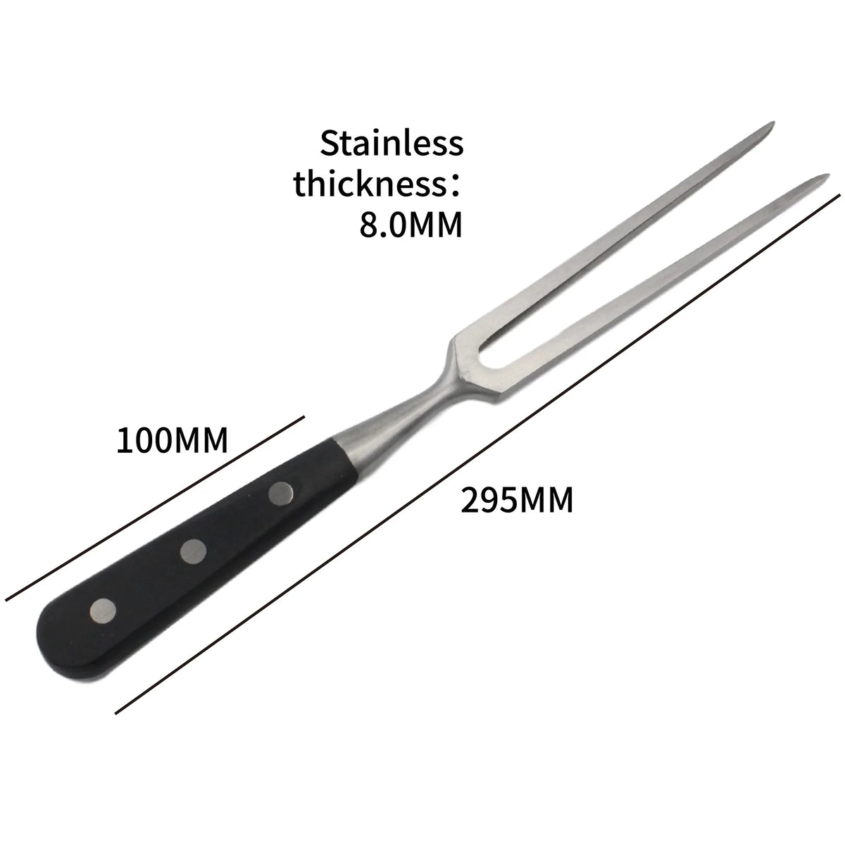 Stainless Steel Meat Carving Fork with Long Handle – Sharp Prong Grill & Serving Fork – Best for Carving Chicken, Turkey & Beef