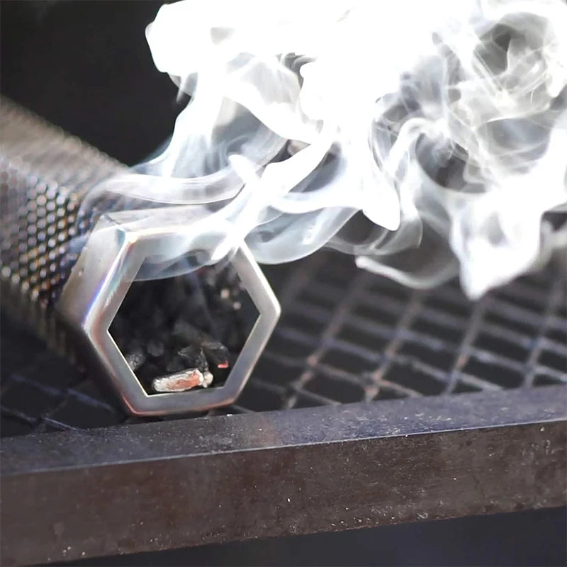 12 Inch Hexagon Stainless Steel Pellet Smoker Tube – BBQ Wood Pellet Smoke Generator – Ideal for Hot & Cold Smoking up to 5 Hours