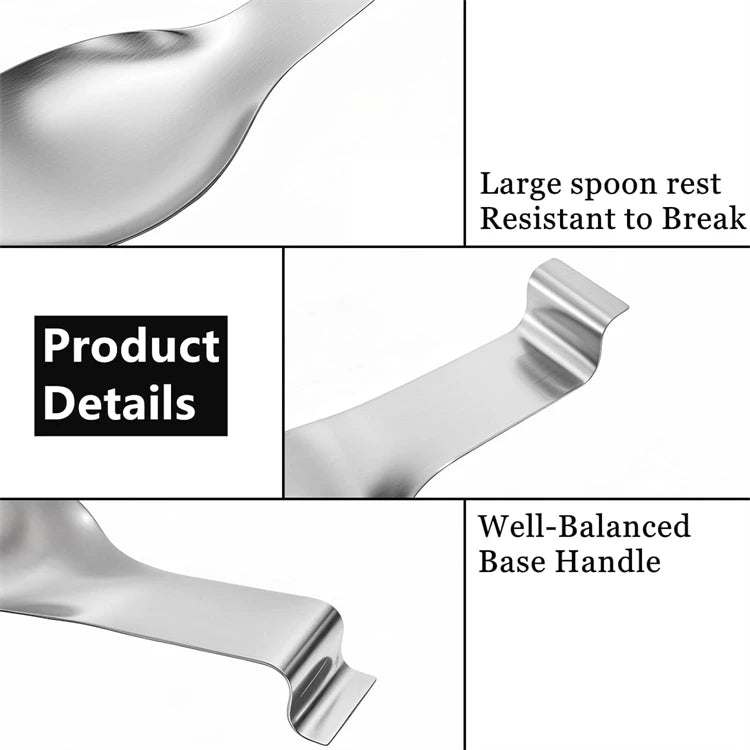 Large Stainless Steel Spoon Rest – Spatula & Ladle Holder for Worktop & Stove Top – Great for Keeping Cooking Utensils Tidy – Available in Gold & Silver Colours