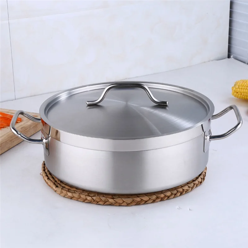 Stainless Steel Sauté Pan with Lid & Dual Handles – Durable, Even-Heat Deep Pan for Sautéing, Frying, Searing, Stewing, Simmering & One-Pot Meals – Compatible with Gas, Induction & Electric Stoves – Available in 26cm