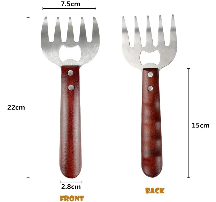 Meat Shredder Claws with Wooden Handle — Set of 2