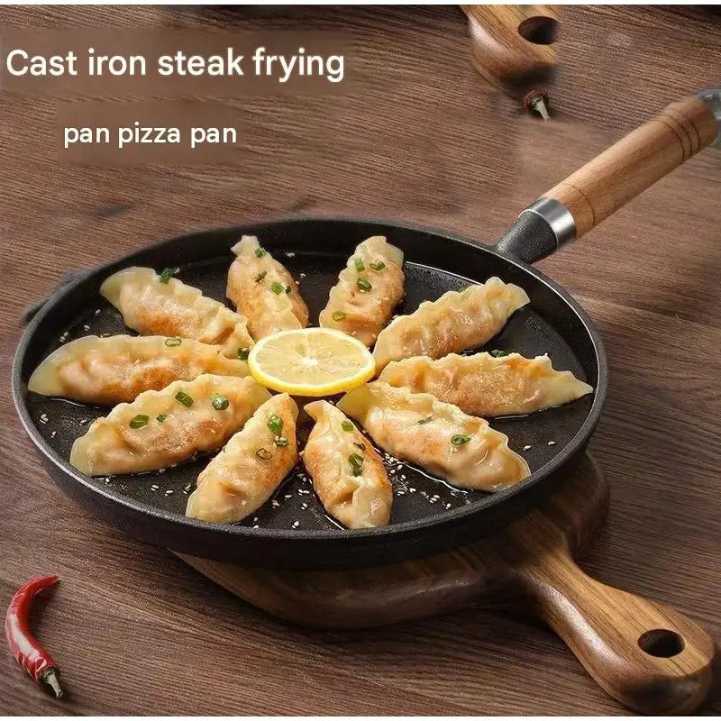 Flat Cast Iron Griddle Pan – Thickened Pre-Seasoned Crêpe & Pancake Skillet – Ideal for Tortillas, Pizza & Flatbreads – Available in 20cm, 23cm & 26cm