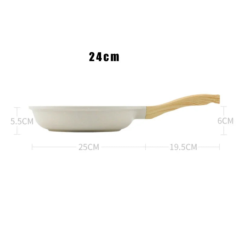 Non-Stick Stone-Coated Wok & Frying Pan – Natural Stone Coating Stir-Fry Pan for Gas & Induction – Best for Steaks, Stir-Fries & Sautéing – Available in 20cm, 24cm, 26cm & 28cm