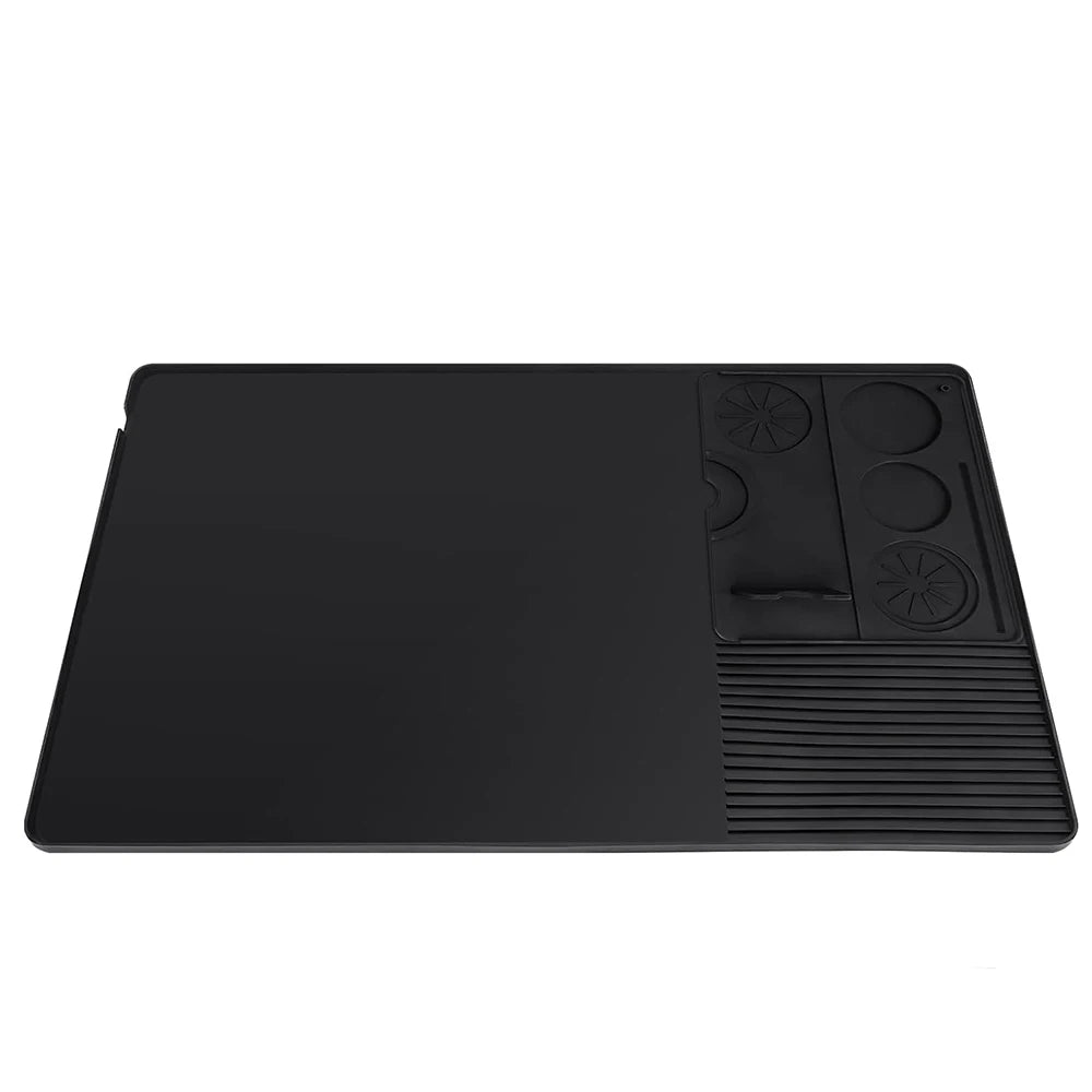 Silicone Espresso Machine Coffee Mat with Detachable Tamping Mat – Anti-Slip Heat Resistant Coffee Bar Mat – Ideal for Home Coffee Stations
