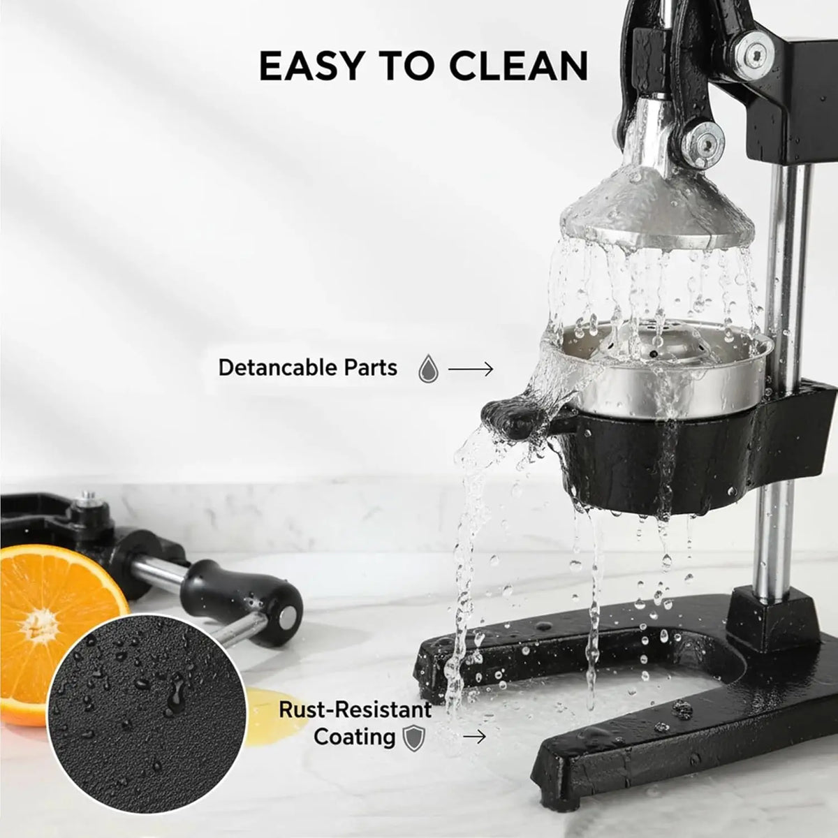 Cast Iron Lever Citrus Juicer – Heavy Duty Manual Lemon & Orange Squeezer with 304 Stainless Steel Press – Ideal for Fresh Juice with High Yield