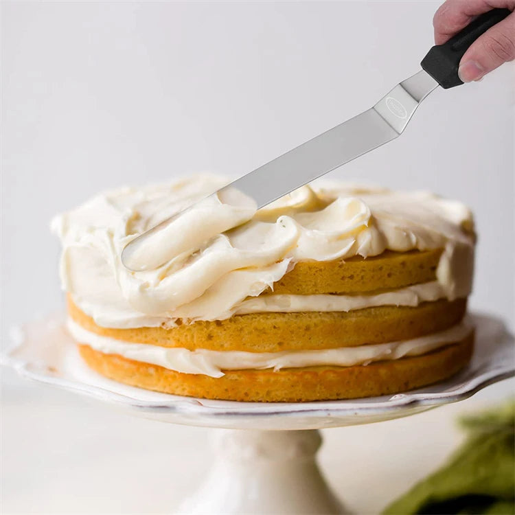 Stainless Steel Offset Icing Spatula – Cake Decorating & Frosting Palette Knife – Ideal for Smoothing Buttercream & Spreading Icing – Available in 6 Inch, 8 Inch & 10 Inch
