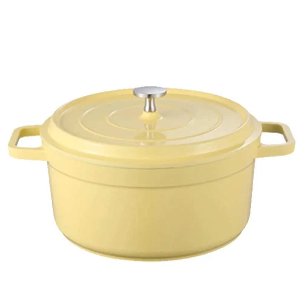 Enamel-Coated Aluminium Alloy  Dutch Oven with Lid & Dual Side Handles – Heavy-Duty Cooking Pot Designed for Braising, Roasting, Baking, Stews, Curries, Soups & One-Pot Meals – Compatible with Oven, Induction & Gas Stoves C for Chef