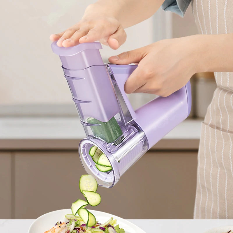 40W Electric Cheese Grater & Salad Maker with 4 Stainless Steel Blades – Electric Rotary Slicer & Shredder – Great for Cheese, Vegetables & Fruit – Available in Pink, Green & Black Colours