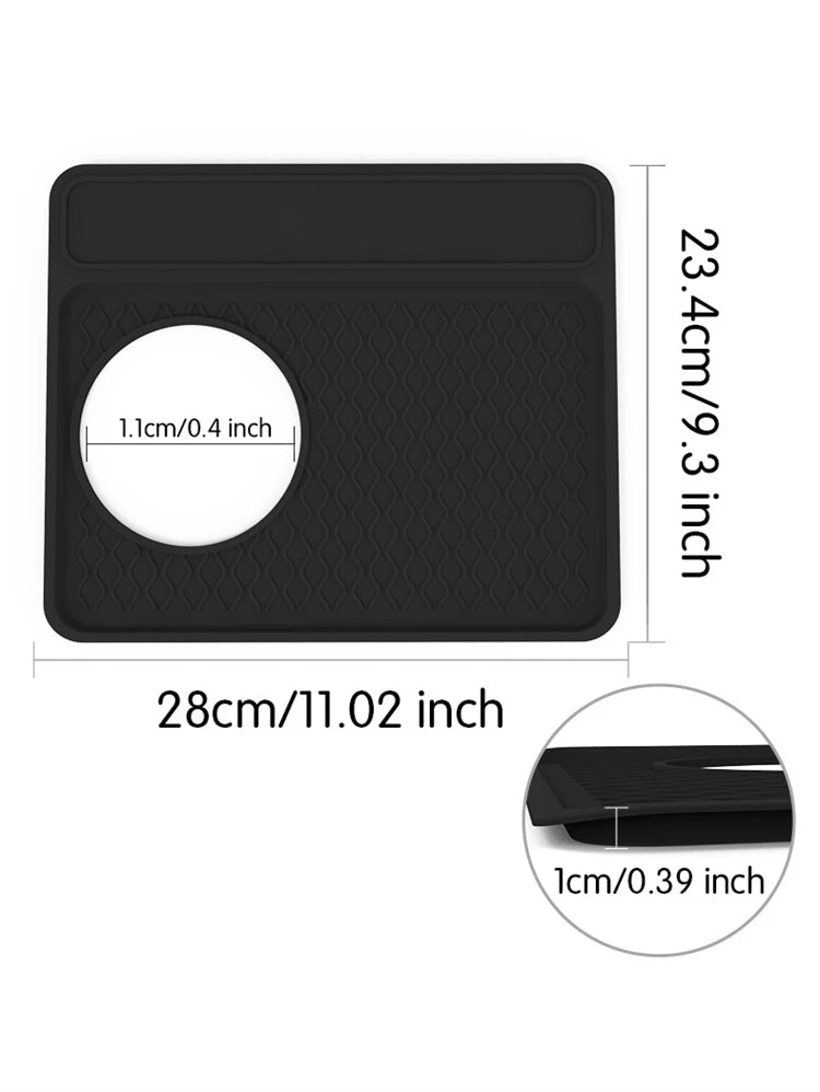 Non-Slip Silicone Espresso Tamping Mat – Coffee Machine Top Mat & Tamper Pad – Perfect for Tamping Espresso at Home – Available in Black & Grey Colours