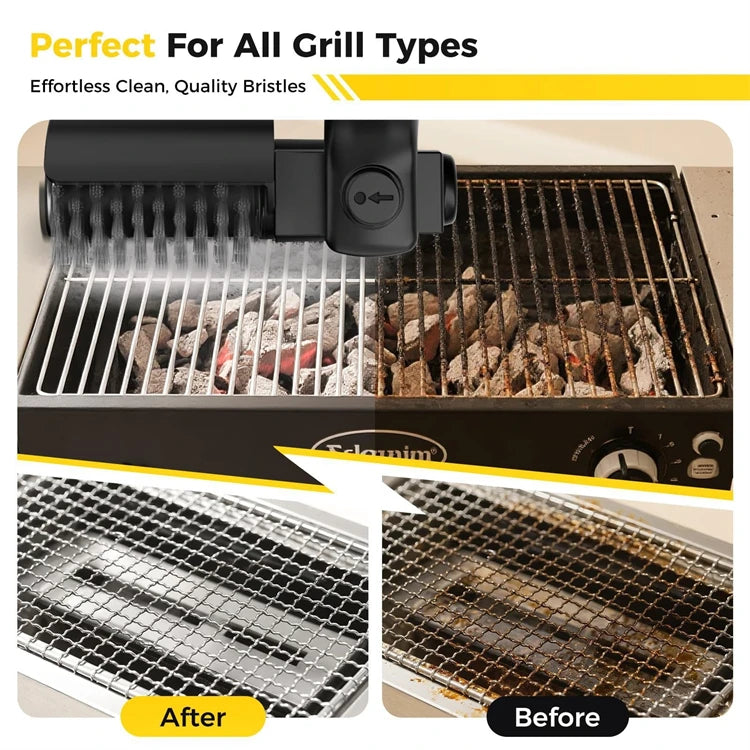 Rechargeable Electric Grill Brush with Adjustable Angle – Stainless Steel BBQ Cleaning Brush – Ideal for Cleaning Grill Grates & Barbecues