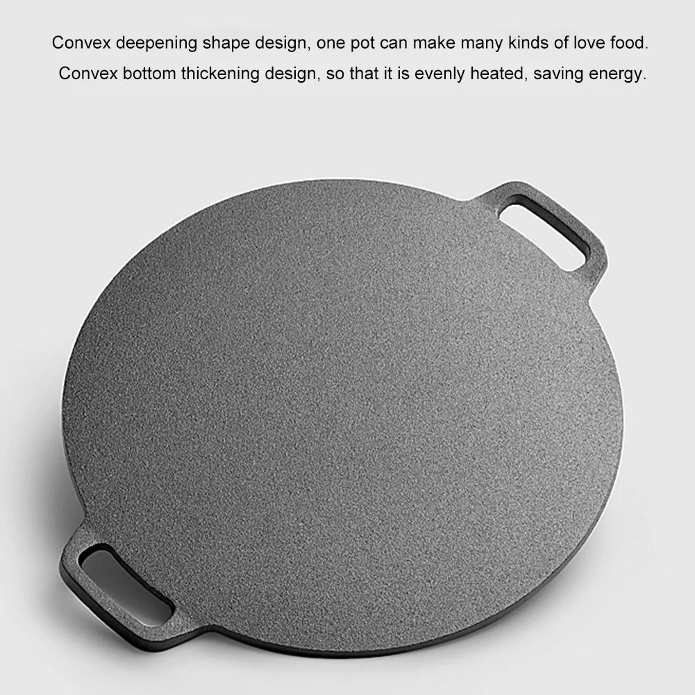Round Cast Iron Griddle Pan with Handles – Non-Stick BBQ Grill Pan & Baking Tray – Perfect for Steaks, Fish & Garden Parties – Available in 26cm, 28cm, 30cm, 32cm & 34cm
