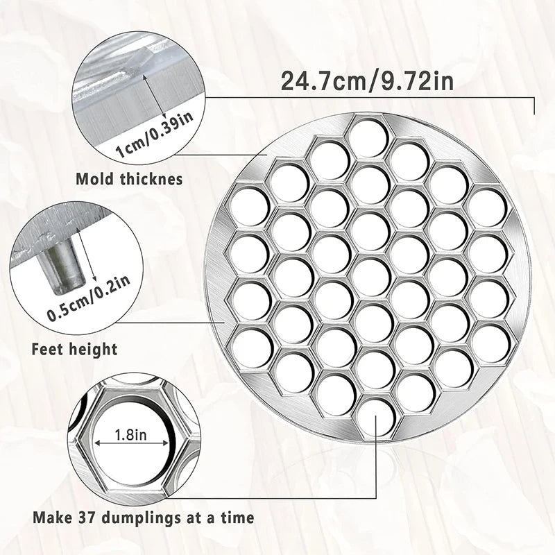 37 Hole Pelmeni & Ravioli Maker Mould – Russian Dumpling Maker & Cutter – Perfect for Handmade Dumplings, Ravioli & Pelmeni Style 1