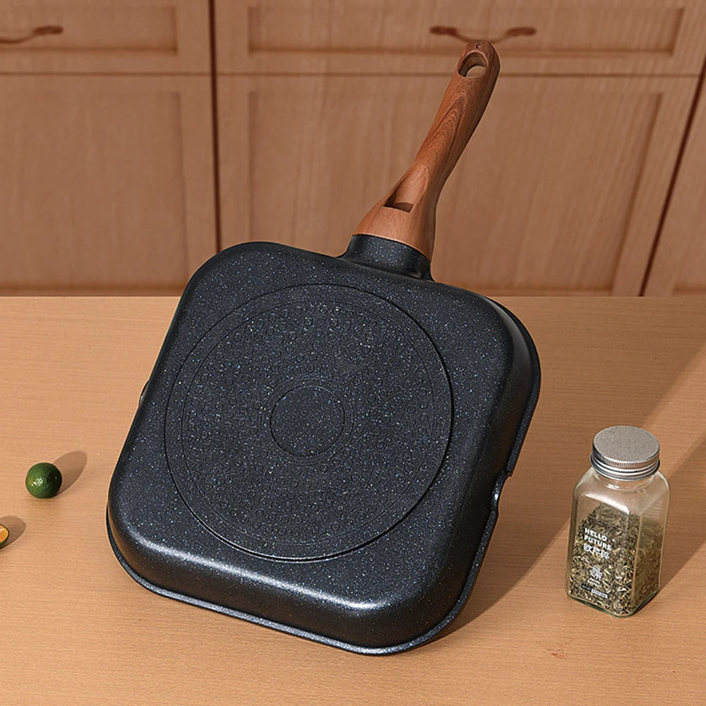 Square non-stick grill pan With Large Cooking Surface For Searing  Durable Food Grade Aluminum Griddle Grill Pan