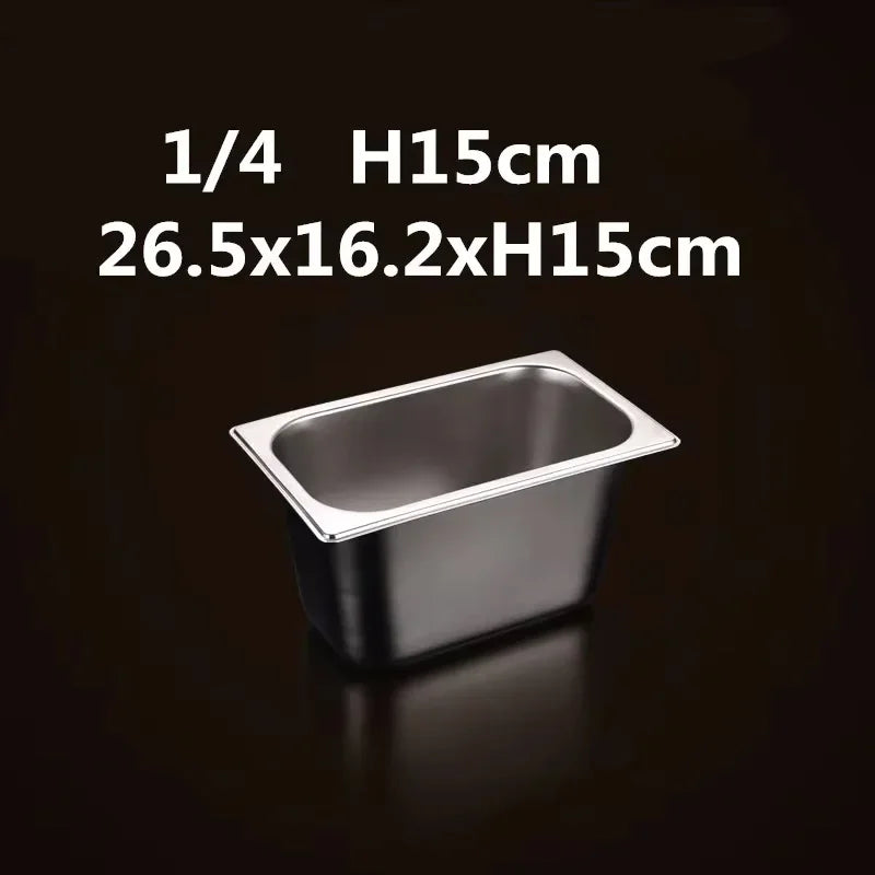 304 Stainless Steel Gastronorm Food Pan – GN Chafing & Buffet Container, Available in 1/9, 1/6, 1/4, 1/3 & 1/2 Sizes with Multiple Depths & Matching Lids