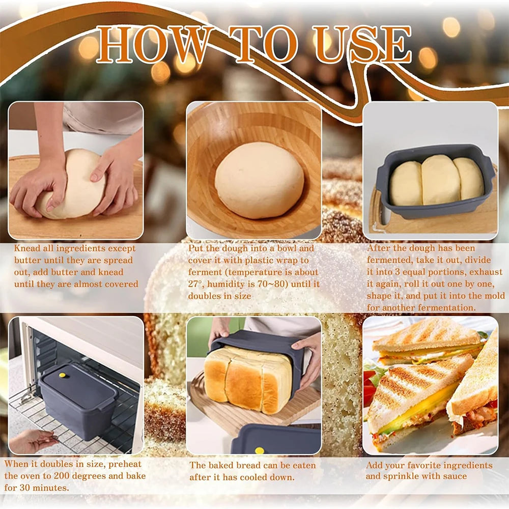 Silicone Bread Loaf Pan — Collapsible Non-Stick Baking Mould