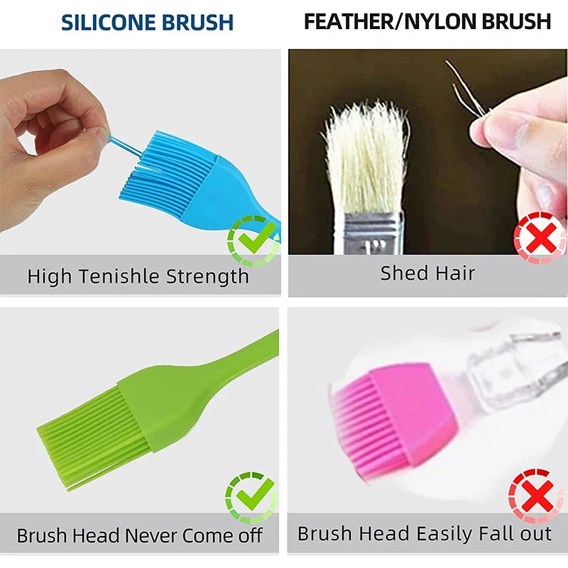 Heat Resistant Silicone Basting Brush – Pastry & Oil Brush for BBQ, Cooking & Baking – Best for Glazing, Marinating & Grilling – Available in Red, Yellow, Green, Pink, Blue & Black Colours