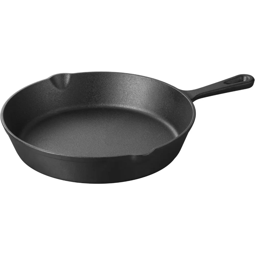 Cast Iron Skillet – Round Non-Stick Frying Pan for Hob, Grill & Campfire – Perfect for Steaks, Eggs & Fry-Ups (25cm)