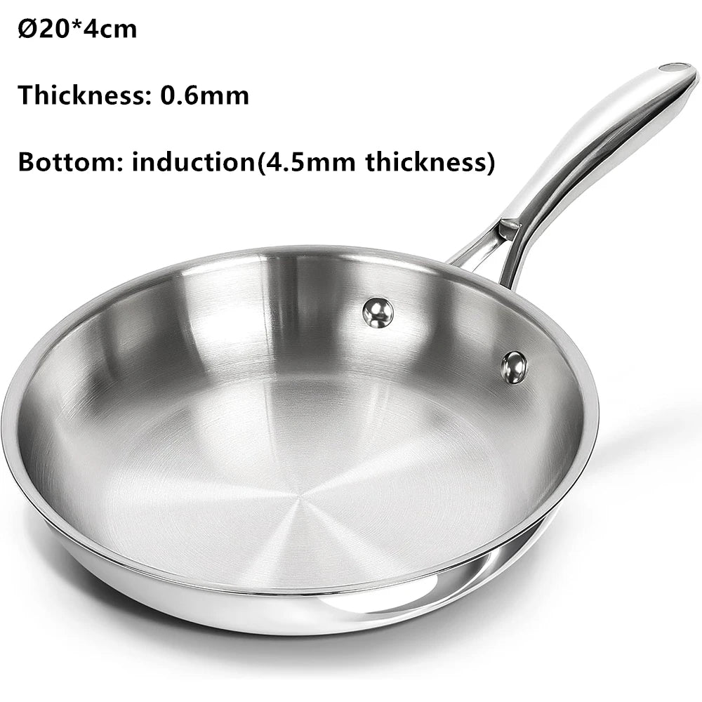 Tri-Ply Stainless Steel Frying Pan 20cm Silver