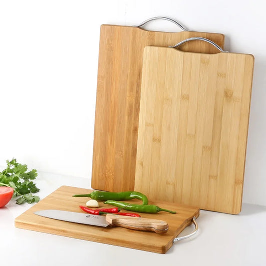 Bamboo Chopping Board – Thick Double-Sided Rectangular Cutting Board with Hanging Handle – Great for Meat, Vegetables & Bread – Available in 28 x 20cm, 32 x 22cm, 34 x 24cm & 37 x 28cm