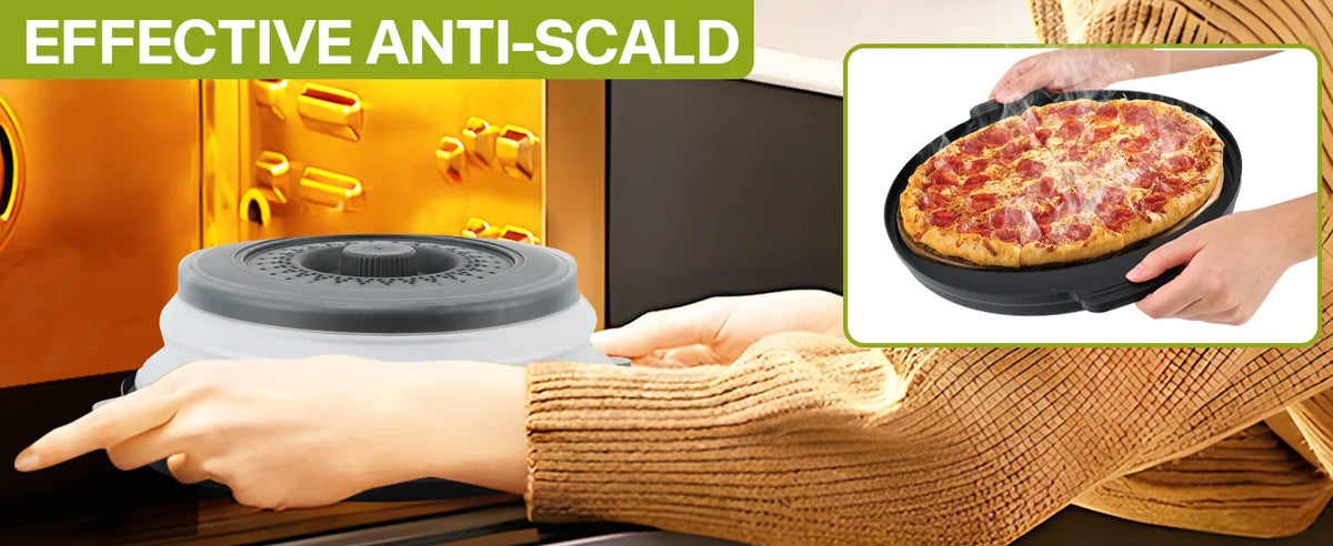 Microwave Food Splatter Cover Foldable Multifunction Splash Collapsible Guard Kitchen Gadget Colander for Meal Steaming Tray