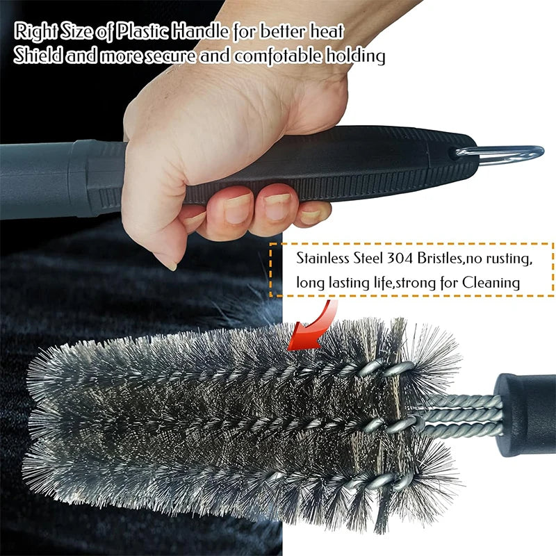 Stainless Steel BBQ Grill Brush with Detachable Handle – Wire Grill Grate Cleaner – Best for Cleaning Barbecue Grills & Griddles